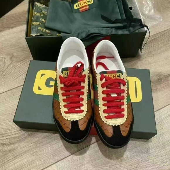 NIB Authentic Gucci x Dapper Dan Web G74 GG Monogram Leather Sneaker - Picture 3 of 6